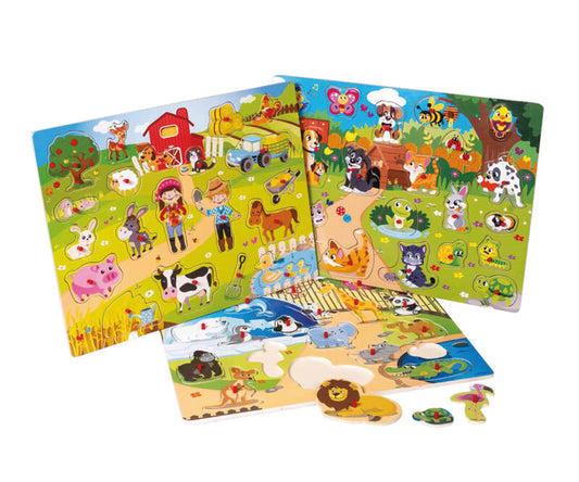 Happy Baby Puslespil i Træ - 3 varianter