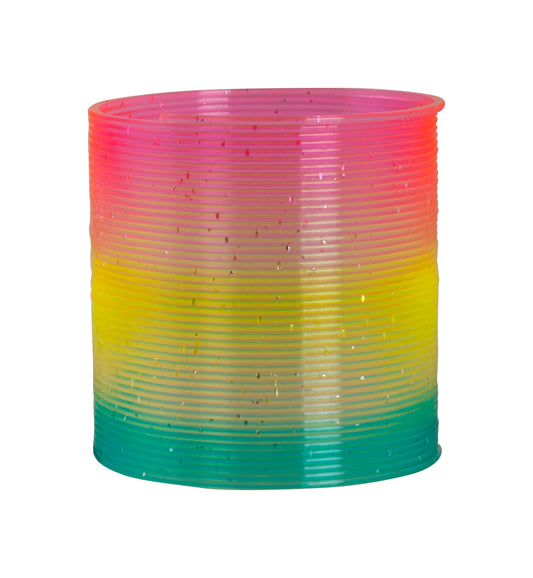 Regnbuefarvet Fjeder med Glitter 6,5 x 6,5 cm CDU