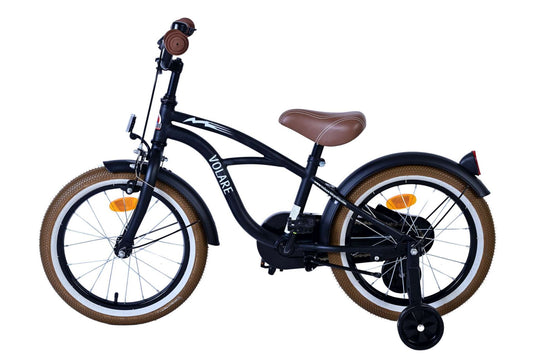 Volare Sort Cruiser børnecykel med støttehjul - Drenge - 16" - 4-6år - Sort