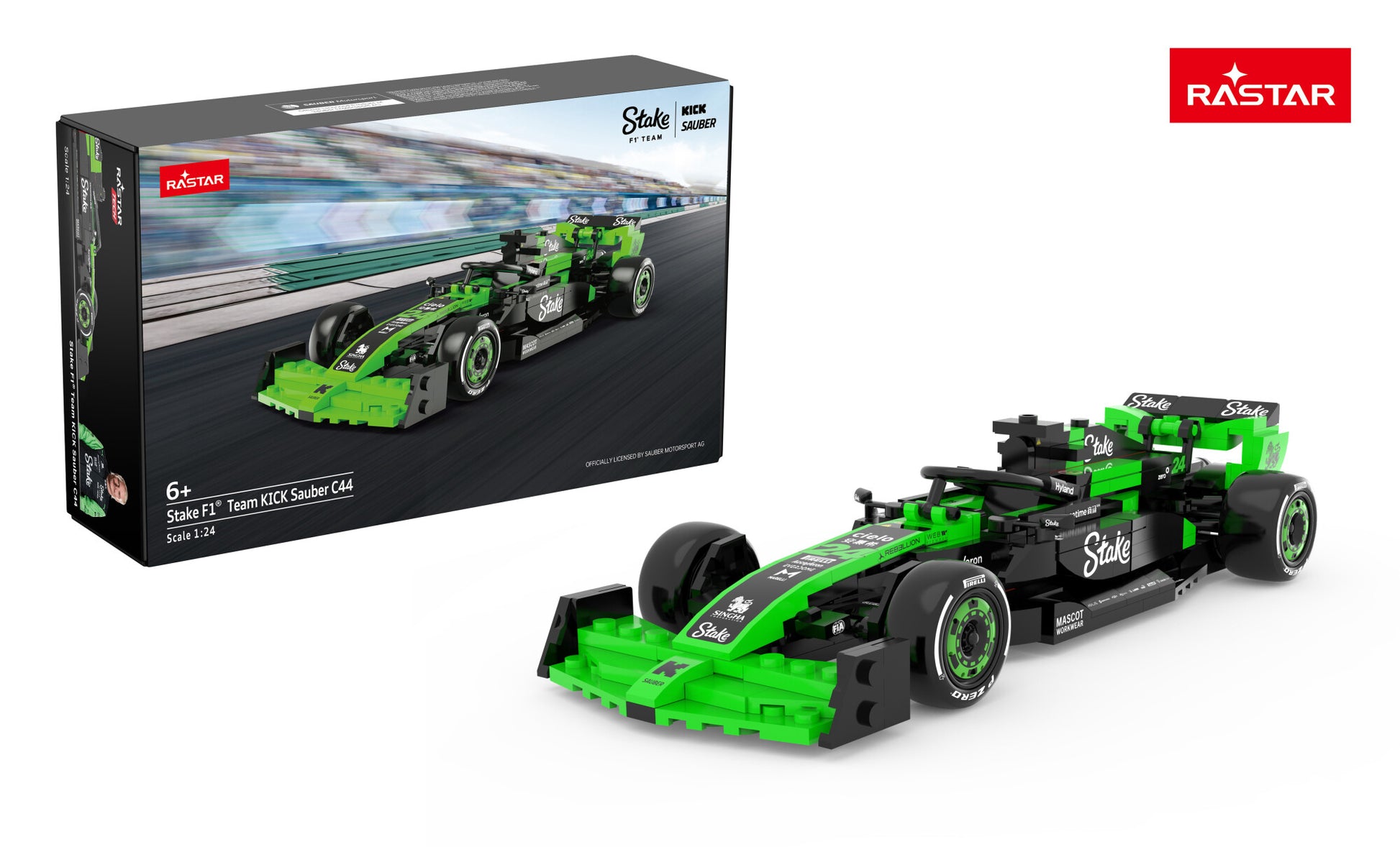 Rastar 1:24 Stake F1 Team KICK Sauber C44 Bricks Grøn