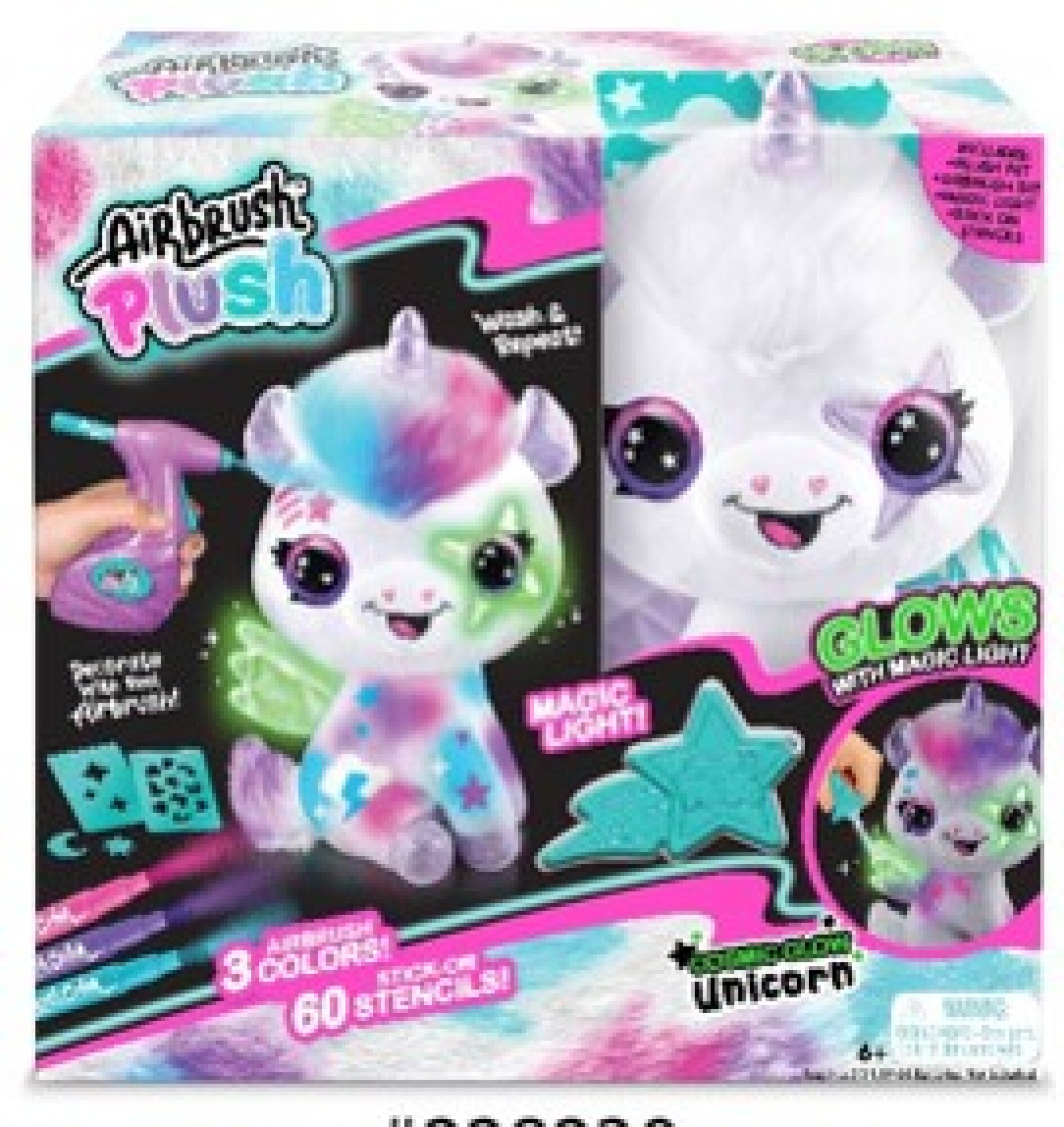 Airbrush Plush Enhjørning Lyser i Mørke