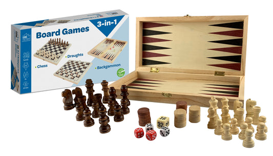 The Game Factory 3-i-1 Spil i Træ