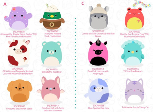 Squishmallows 19 cm P24 -flere varianter i FSDU A og C