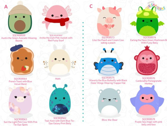 Squishmallows 19 cm P25 -flere varianter i FSDU A og C