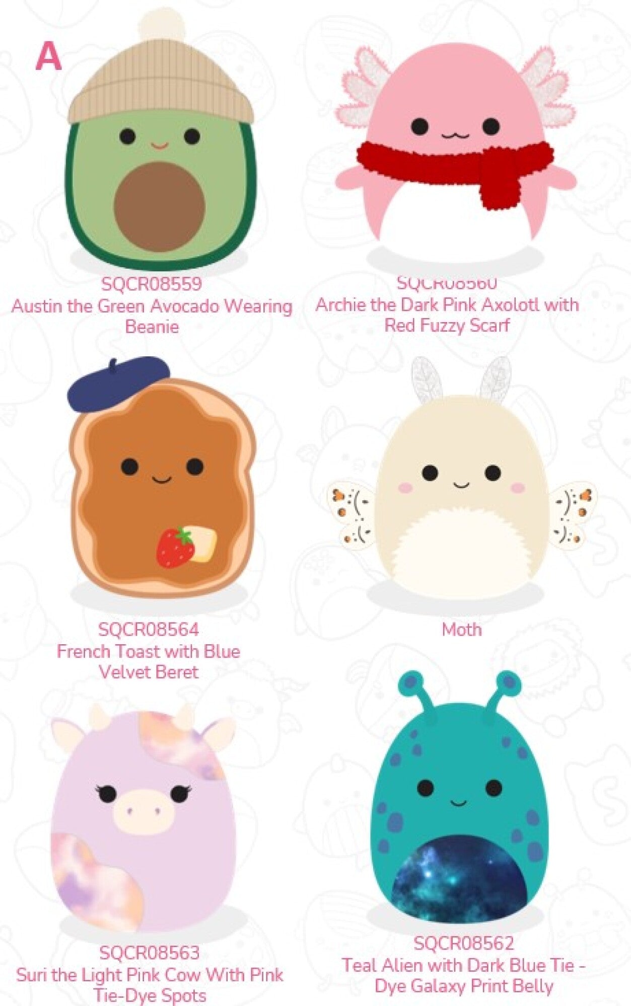 Squishmallows 19 cm P25 - flere varianter i CDU A