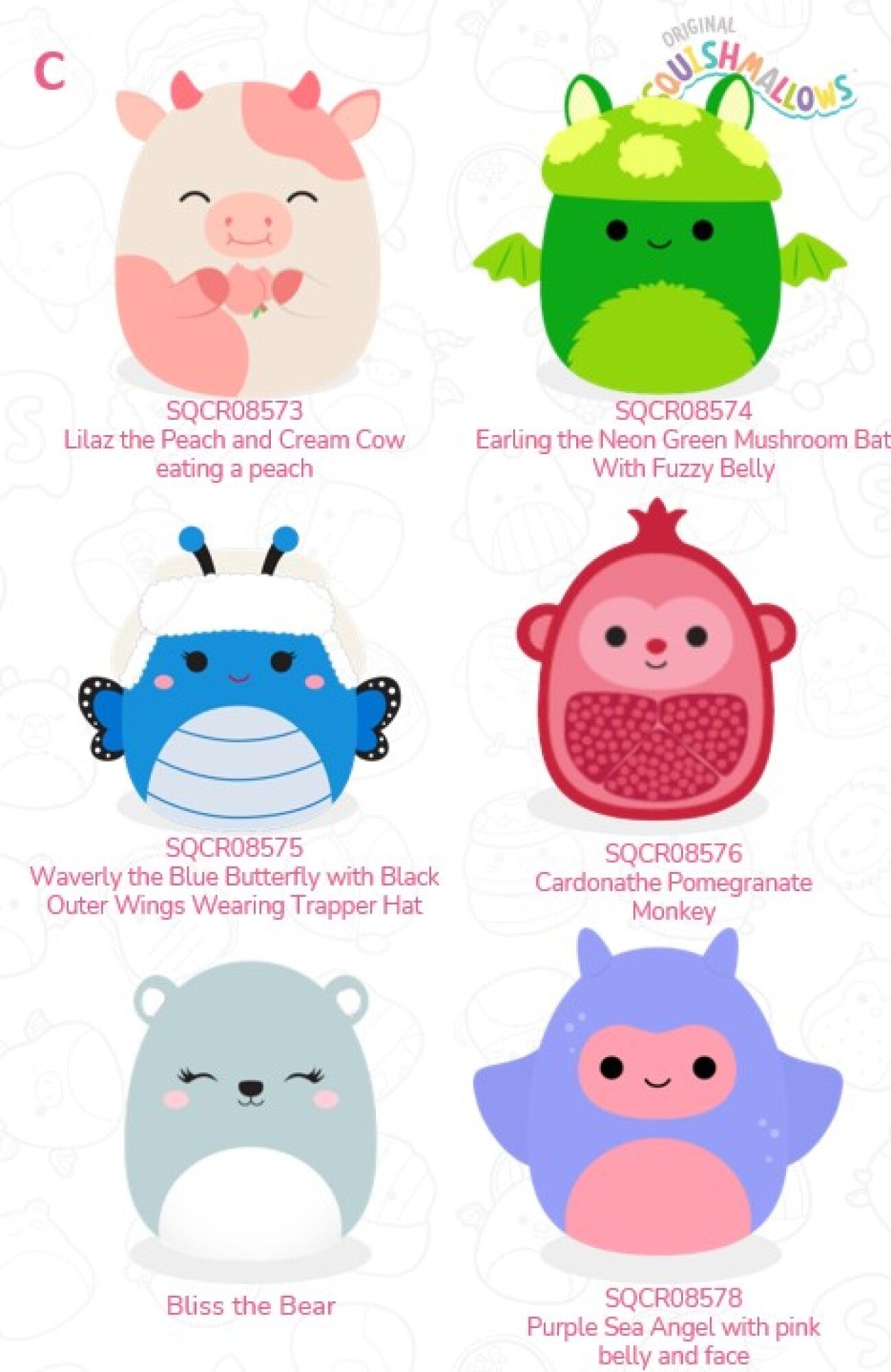 Squishmallows 19 cm P25 - flere varianter i CDU C