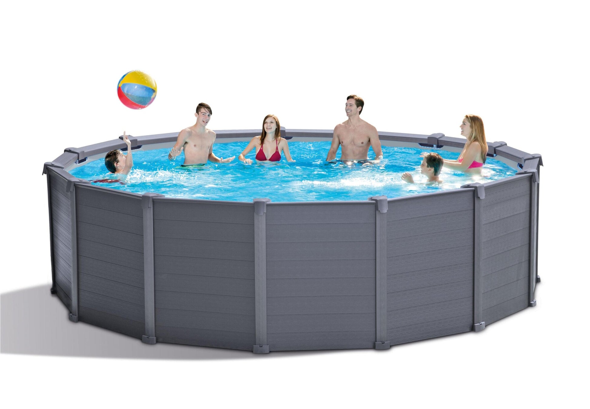 Intex Graphite Gray Panel Pool Sæt, 16.805L, 478x124 cm
