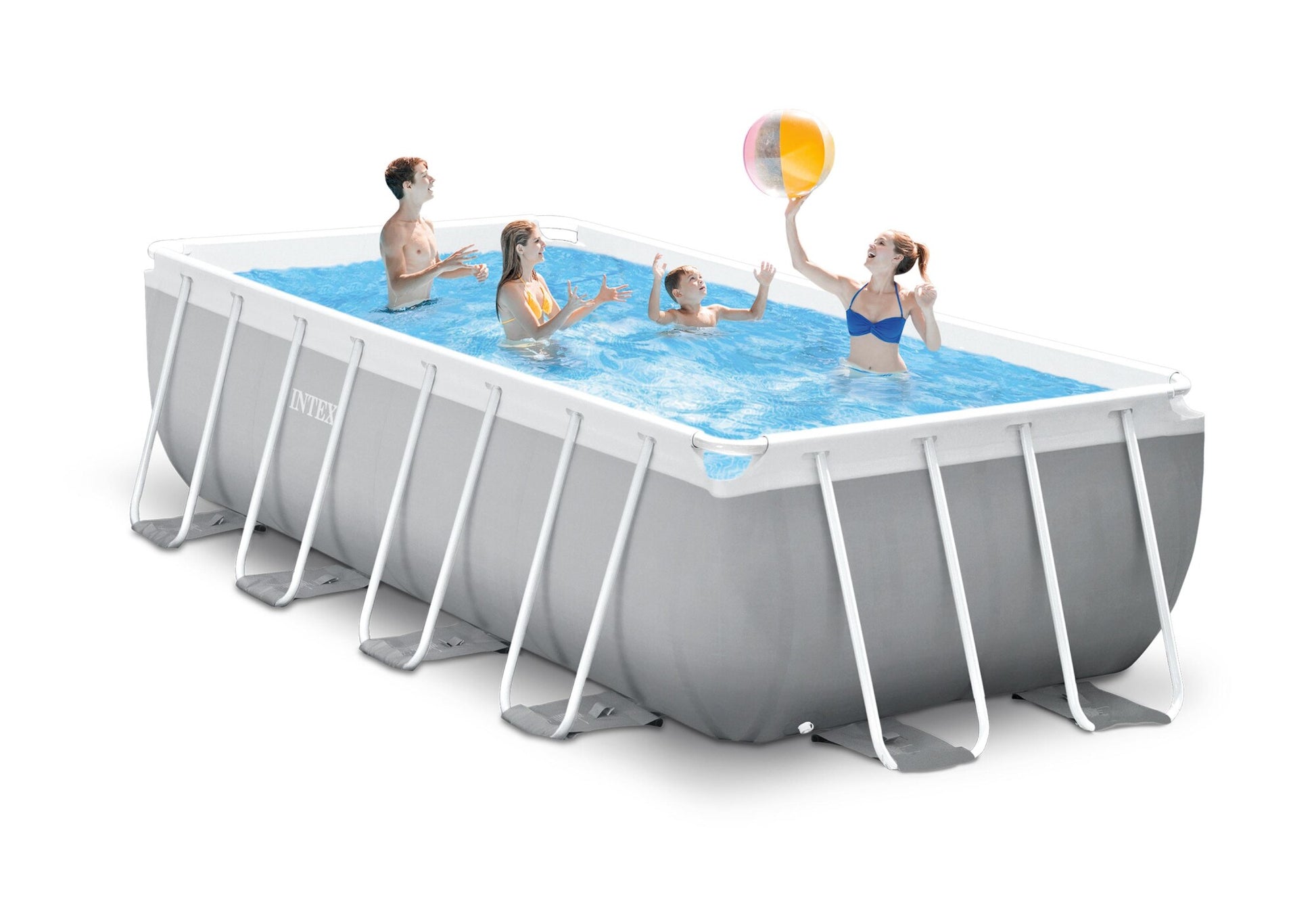 Intex Prism Frame Rektangulær Pool Sæt, 10.874L, 488x244x107 cm