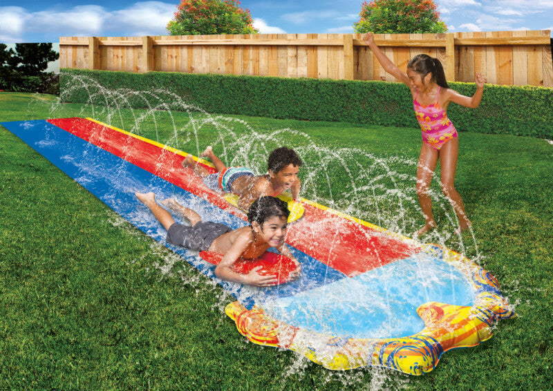 Happy Summer Dobbelt Vandglidebane med Body Boards