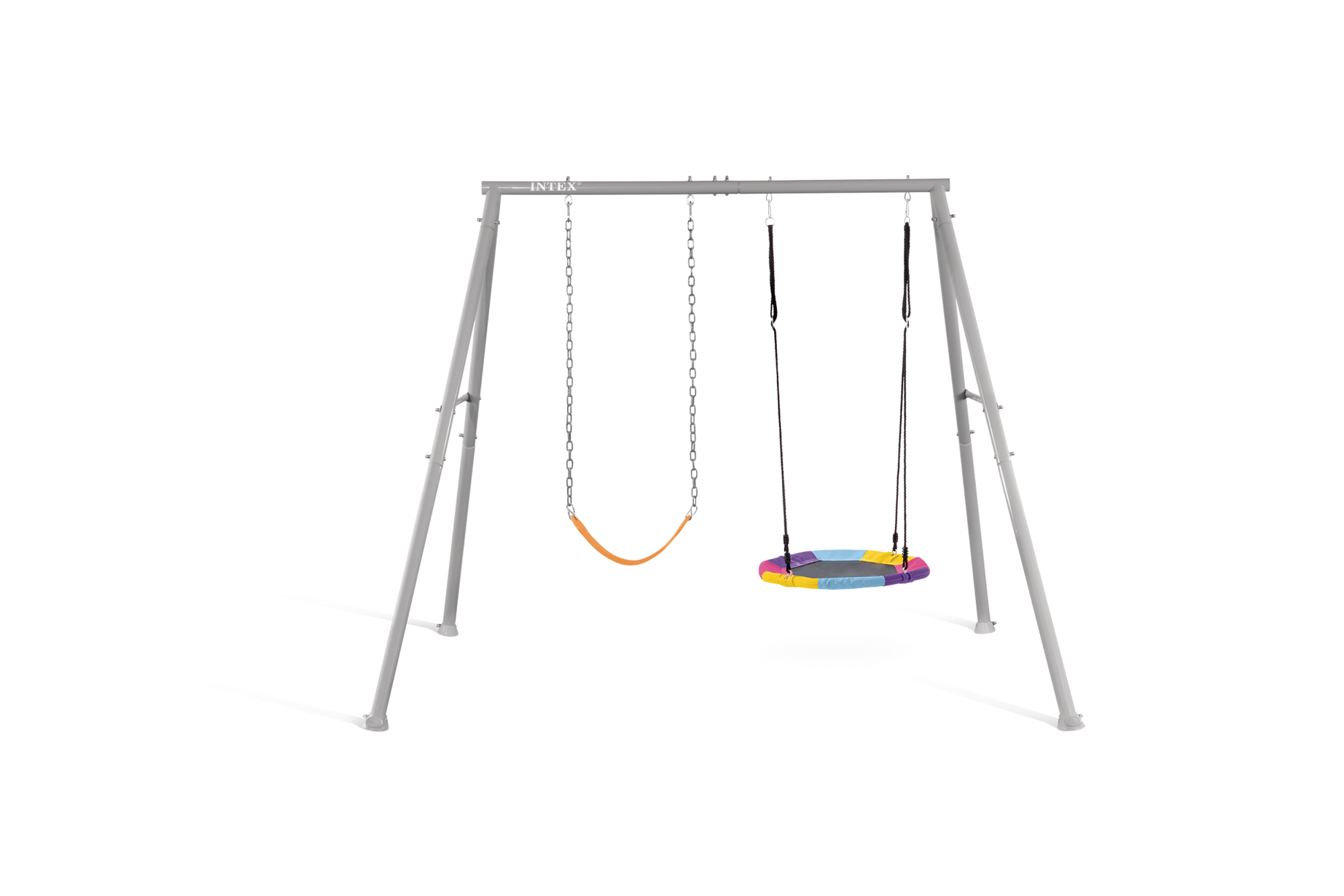 Intex Saucer & Swing Gyngesæt med To Gynger 2,54 x 2,35 x 2,00 m Grå