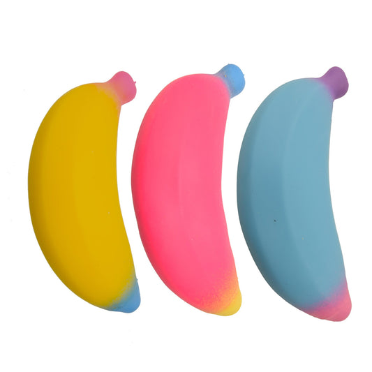 Fidget Banan Superstrækbar Regnbuefarvet 14 cm - 3 varianter