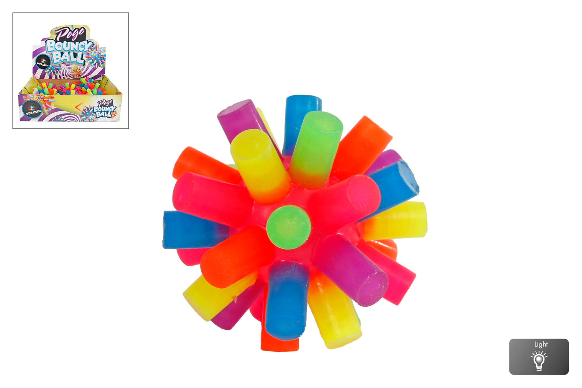 Hoppebold Pogo med Lys 7,8 cm