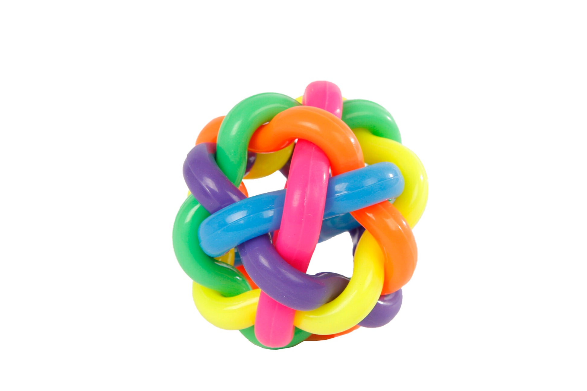 Mangefarvet Spaghetti-Hoppebold 6,5 cm