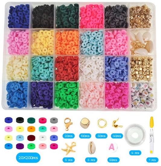 Smykkesæt med 4.000 Perler af Polymer Ler