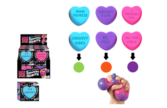 NeeDoh Color Change Squeeze Heart - 3 varianter i CDU