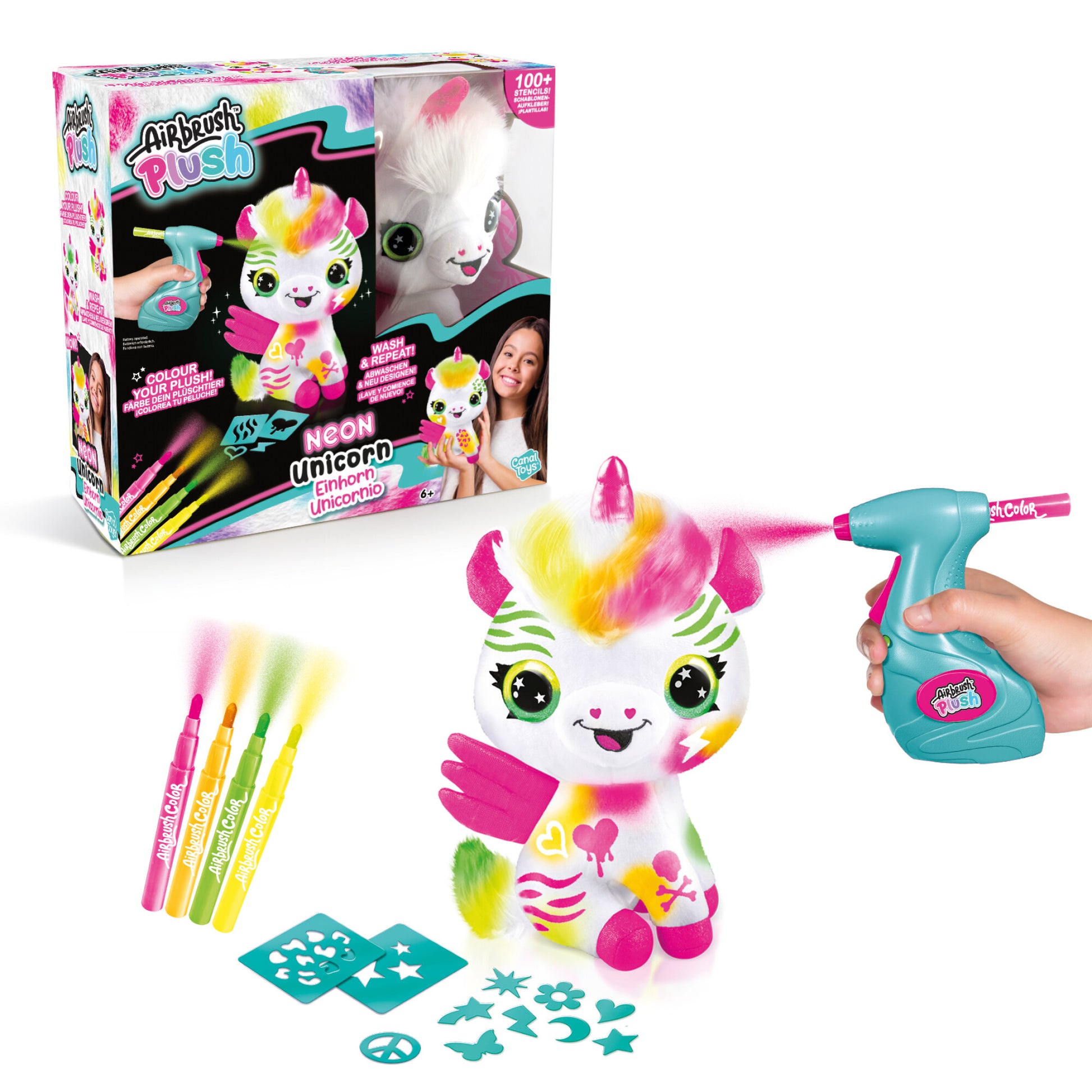 Airbrush Plush Neon Enhjørning