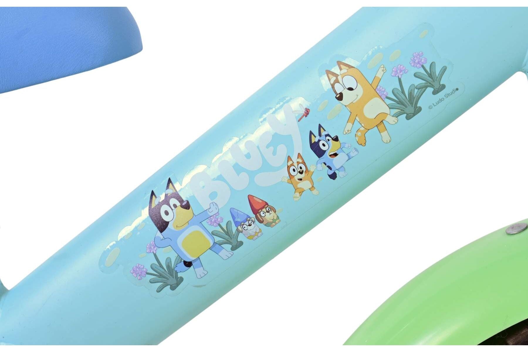 Blå Bluey løbecykel i metal